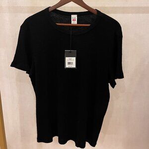 Re/Done x Hanes Black 70s Loose Thermal Tee